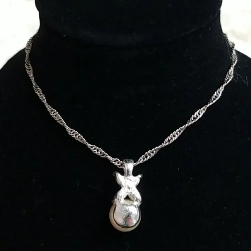 925‎ Silver Pearl Pendant Necklace